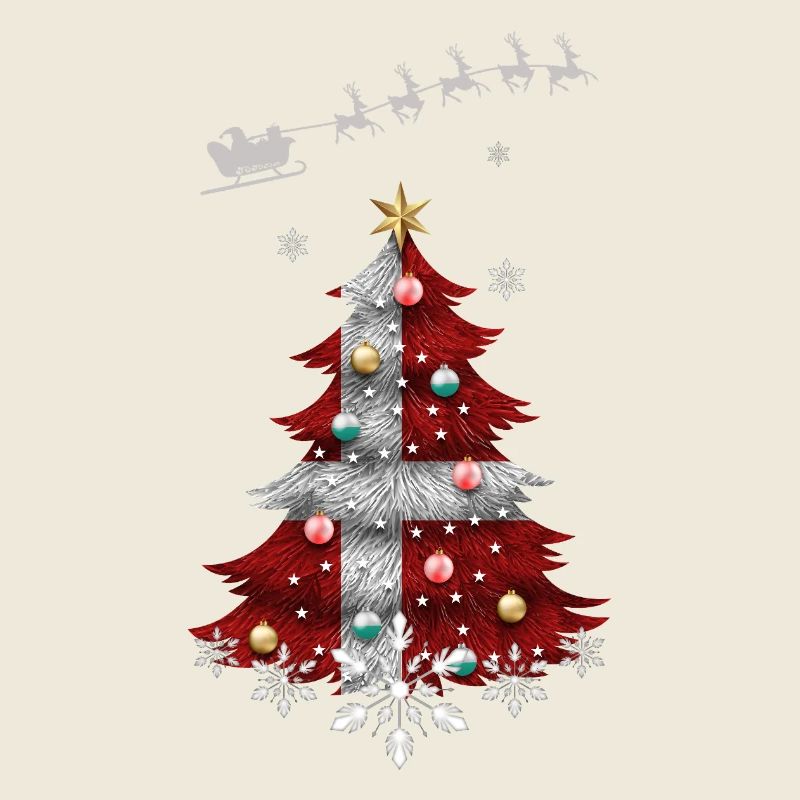 Christmas tree with Denmark flag