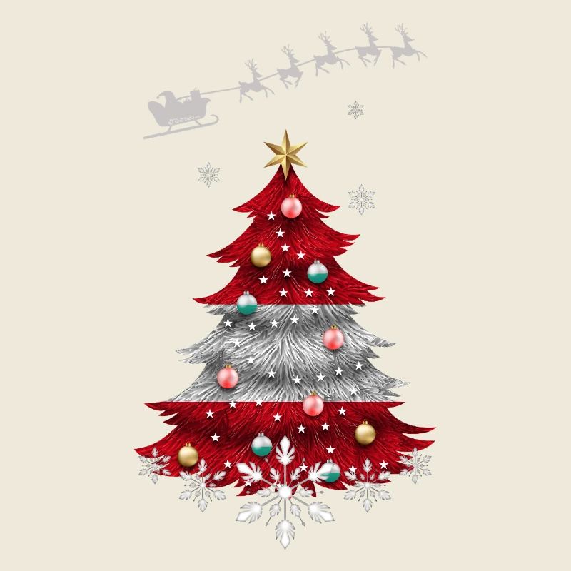 Christmas tree with Austria flag