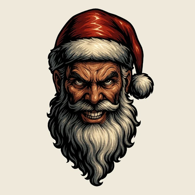 Düsterer Weihnachtsmann Fratze