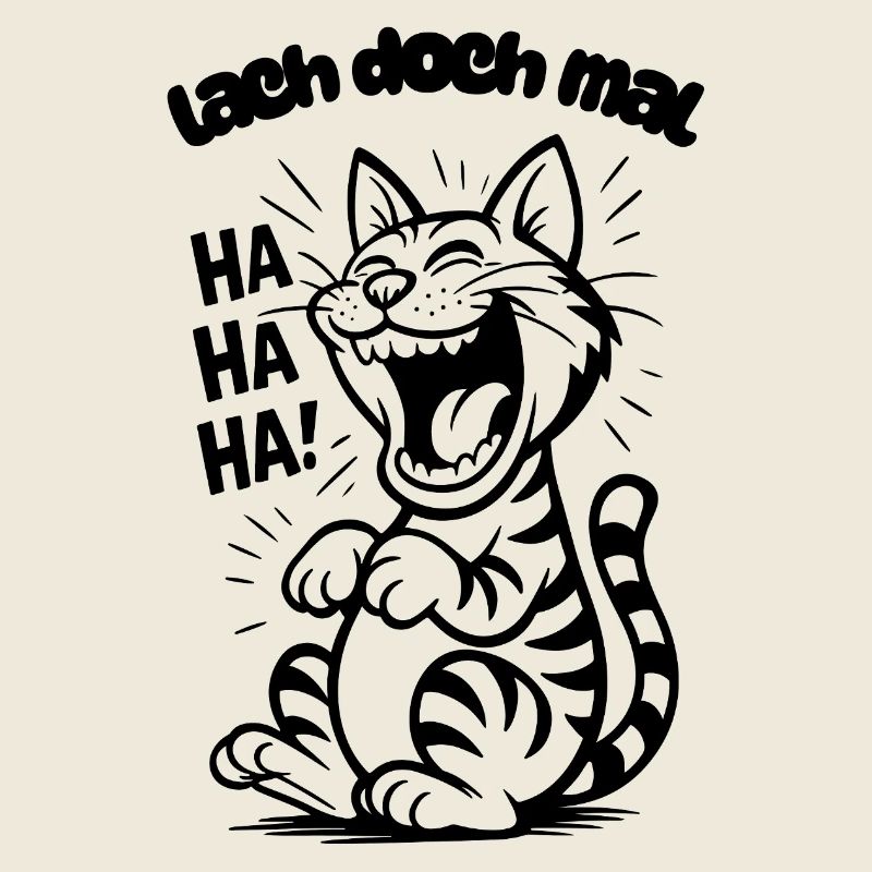 Lustiges Katzen Weihnachtsgeschenk Lach doch mal