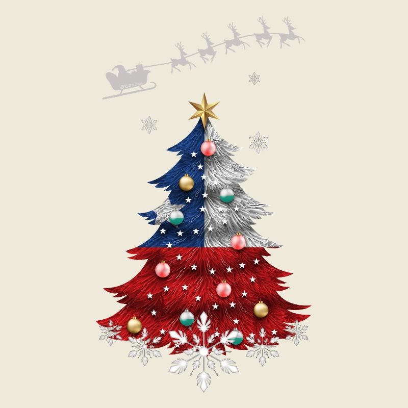 Sapin de Noël avec drapeau chilien