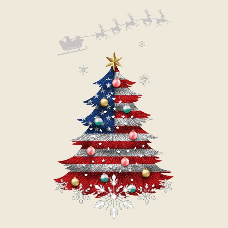 Sapin de Noël avec drapeau des États-Unis
