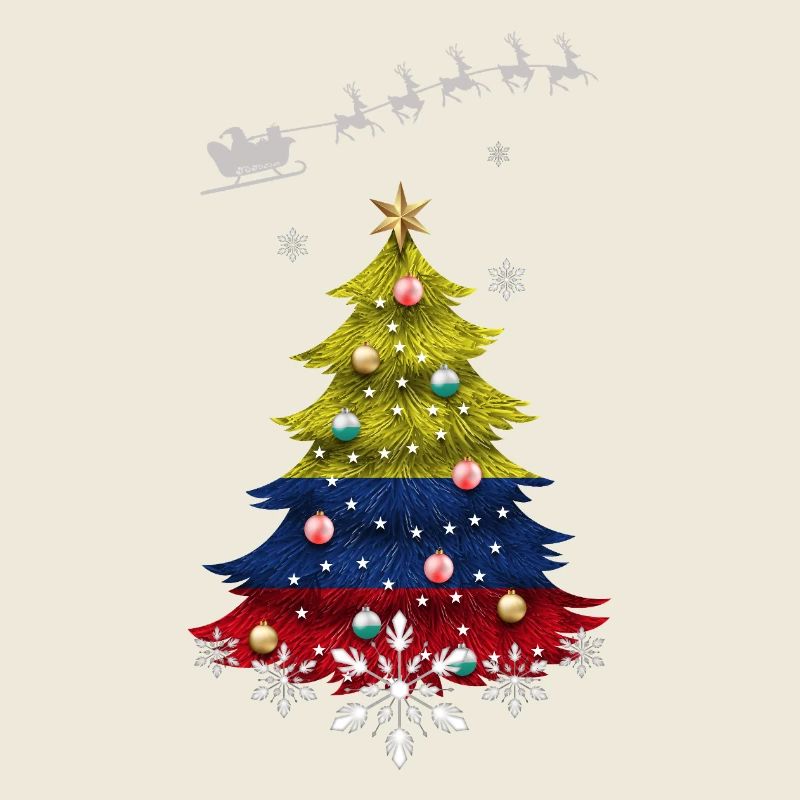 Sapin de Noël avec drapeau de la Colombie