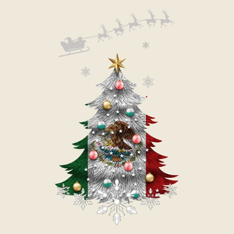 Sapin de Noël avec drapeau mexicain