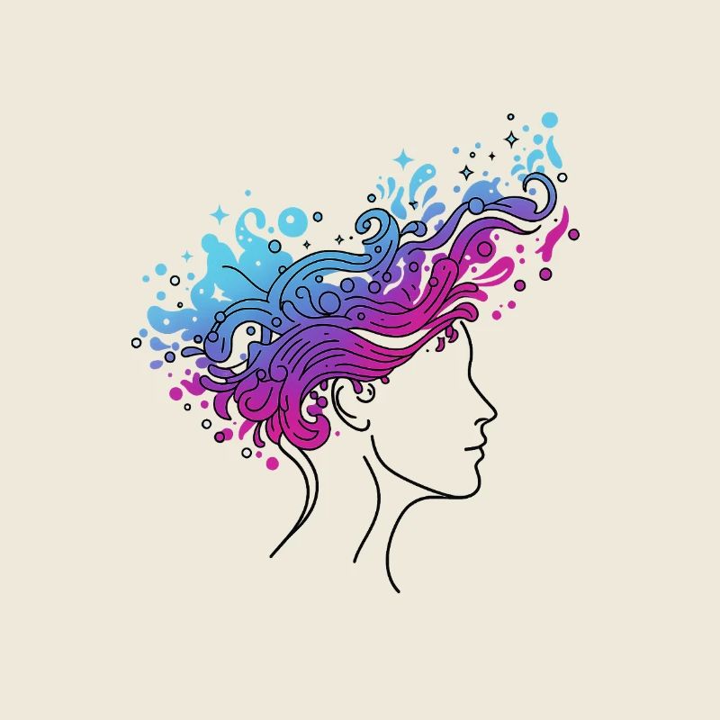 Flux cosmique de pensées – Conception de tête abstraite