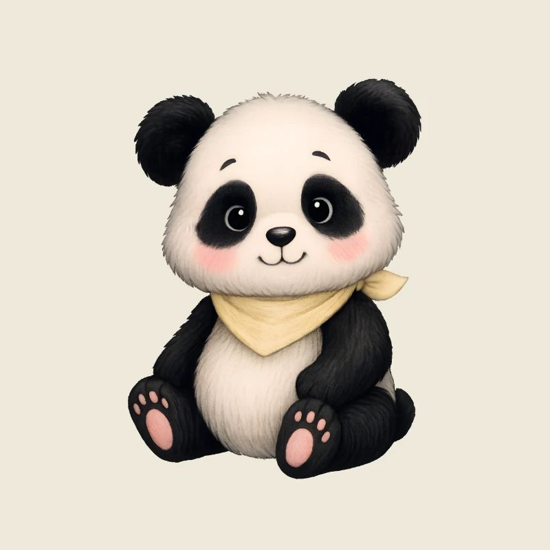Kuschelpanda mit Halstuch