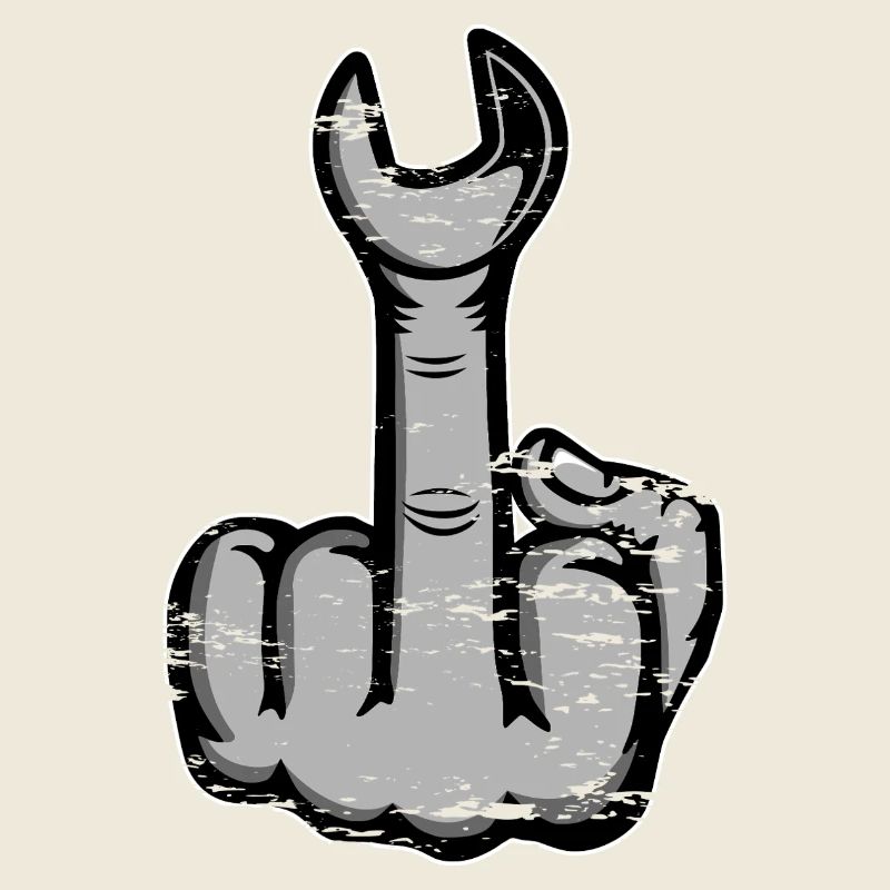Middle finger stinker finger wrench used