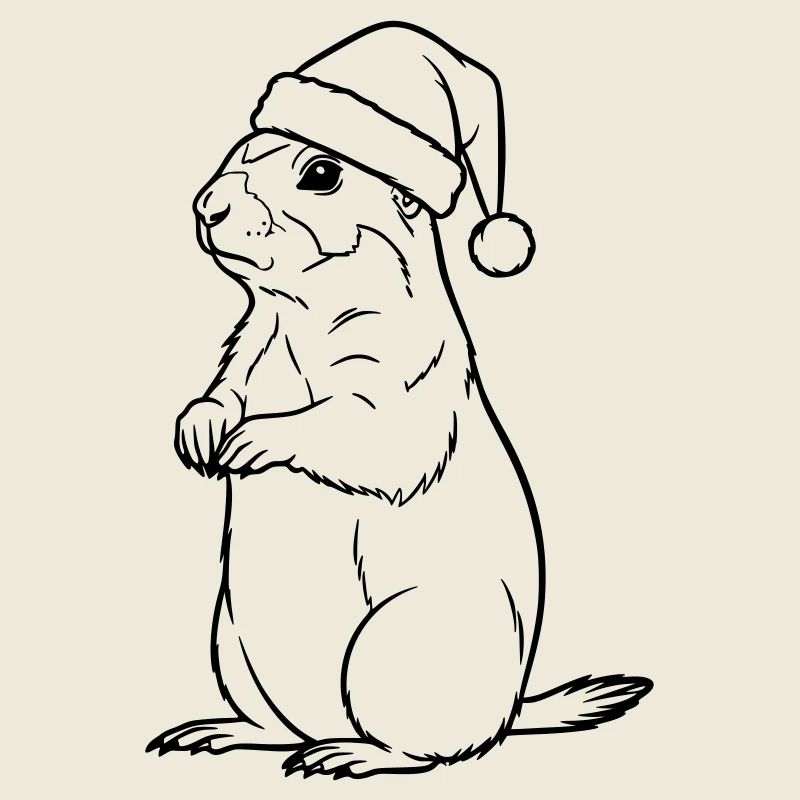 Suricate de Noël avec chapeau – Style mignon