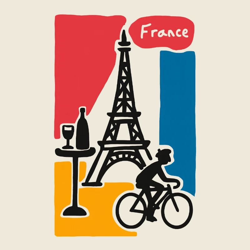 France Graphique : Tour Eiffel et vélo