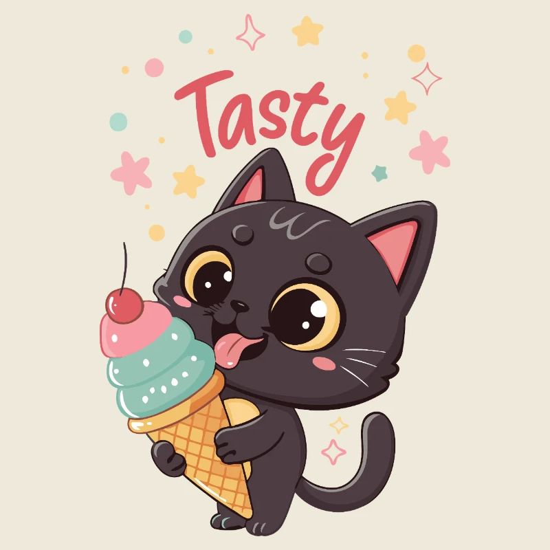 Gourmet-Katze und Eiscreme