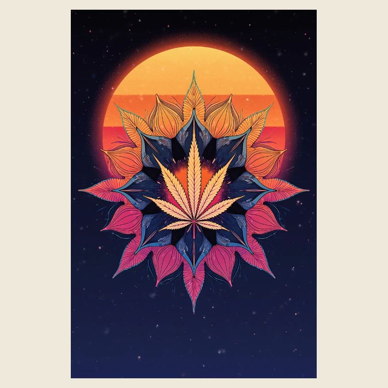 Sonnenmandala Cannabisblatt