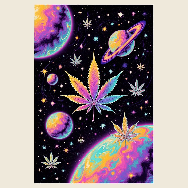 Psychedelische Raum Cannabis Muster