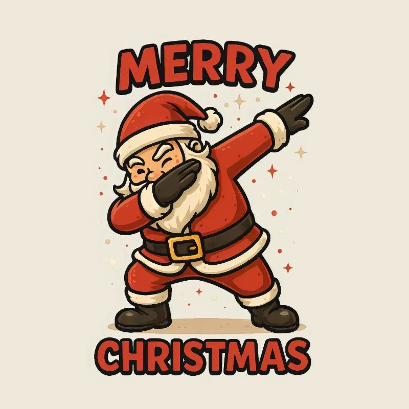 Dabbing Santa Motiv Merry Christmas