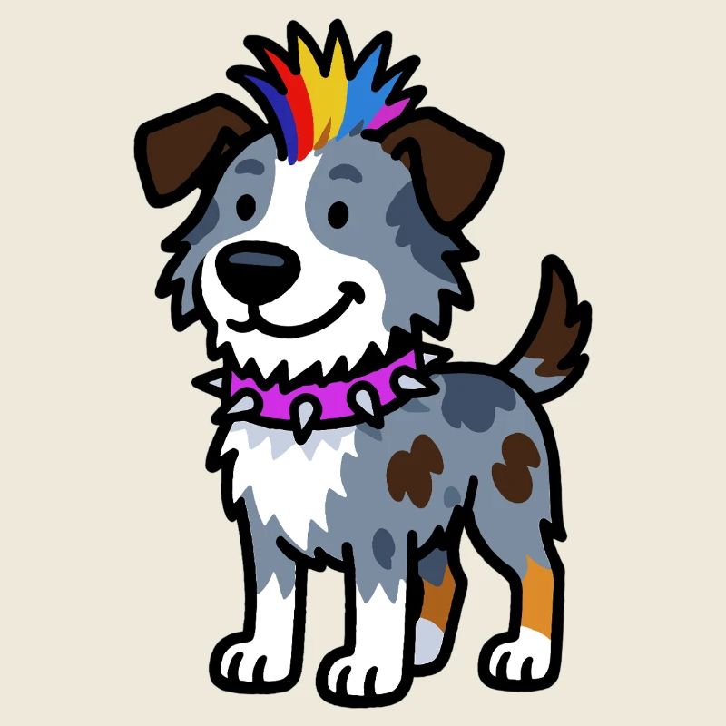 Cooles Australian Shepherd Punk Design