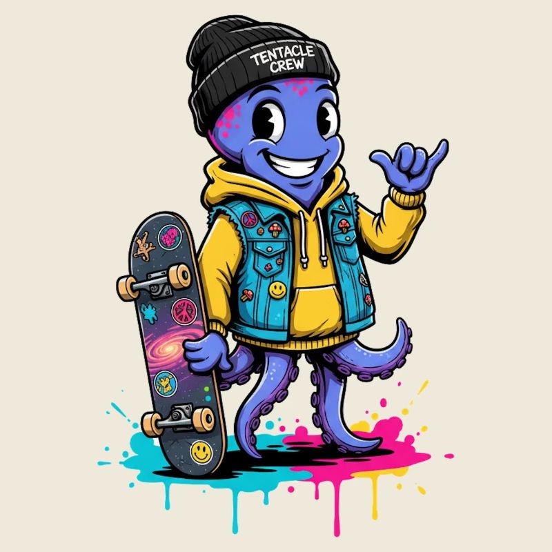 Tentacle Skate Crew Cartoon