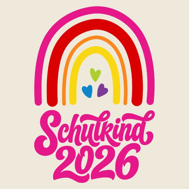 Schulkind 2026 Regenbogen Mädchen