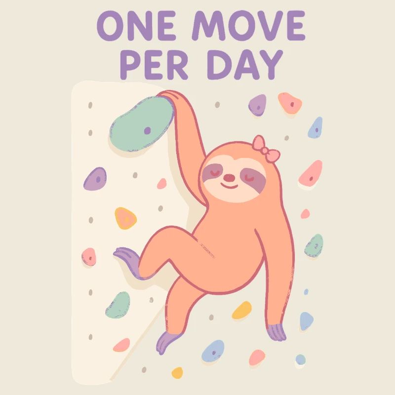 Faultier Bouldern: One Move Per Day Design