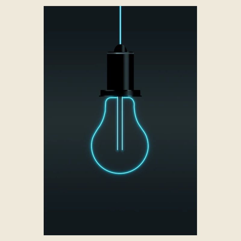 Neon Light Bulb – Electric Blue Idea