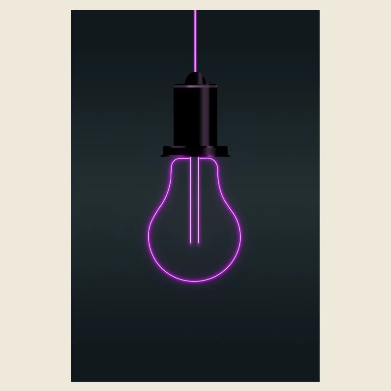 Neon Light Bulb Magenta Minimal Design