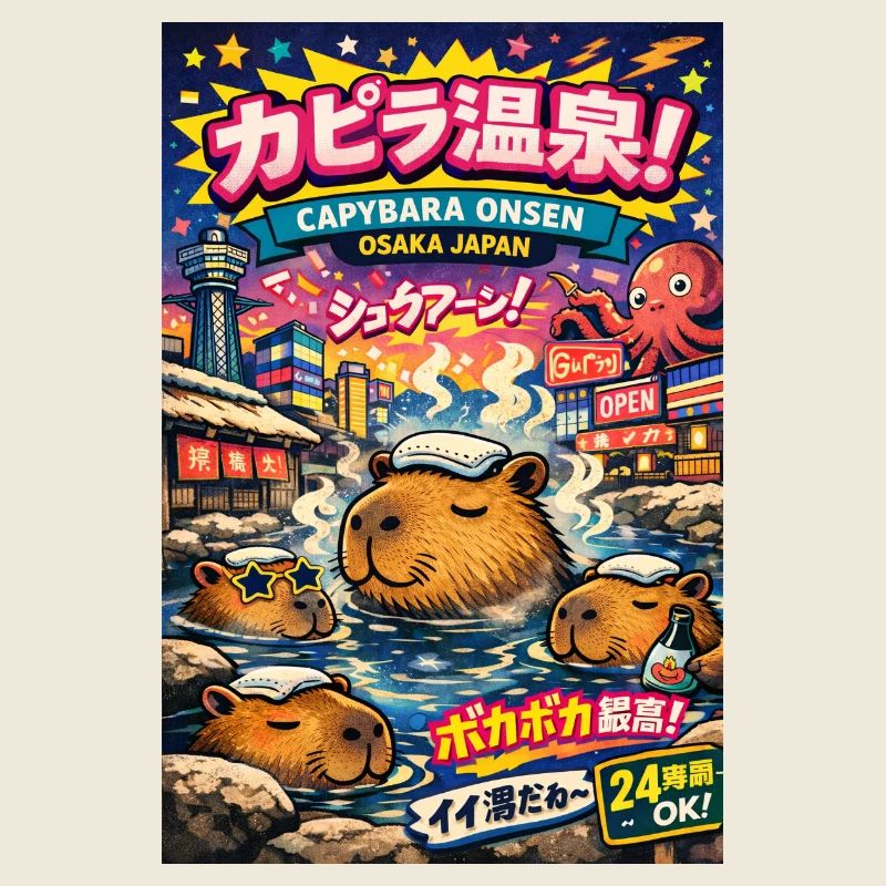 Capybara Onsen Osaka – Bunte Hot Pools