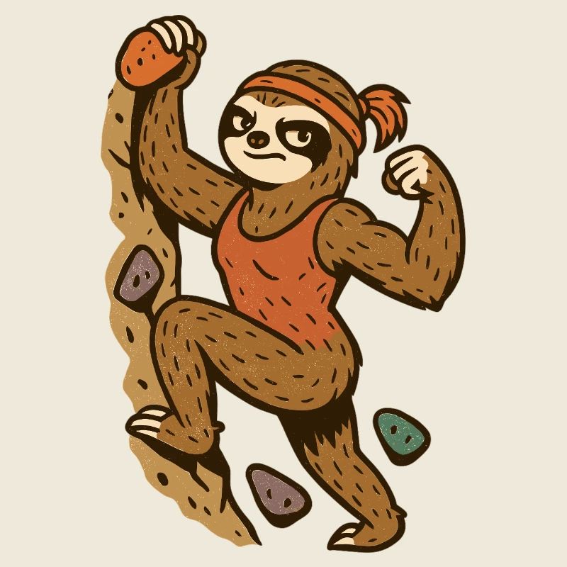 Strong boulder sloth on top | Climbing Girl