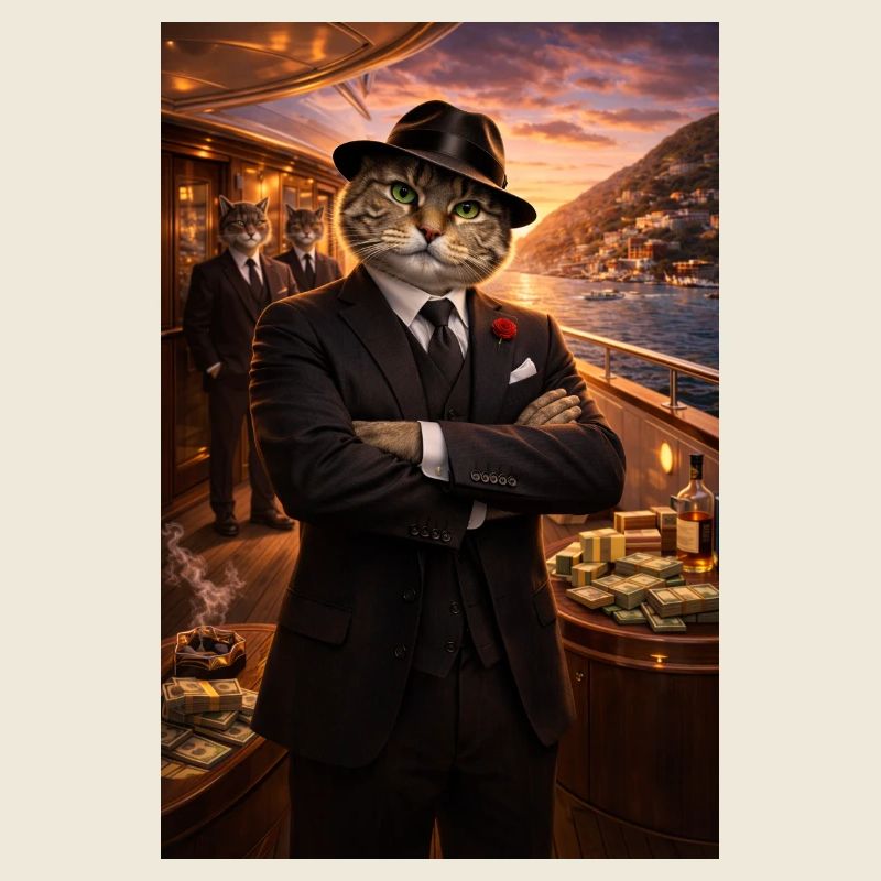 Chat sur le yacht