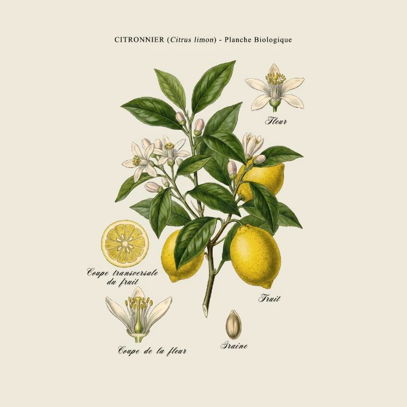 Vintage Lemon Tree Botanical Board
