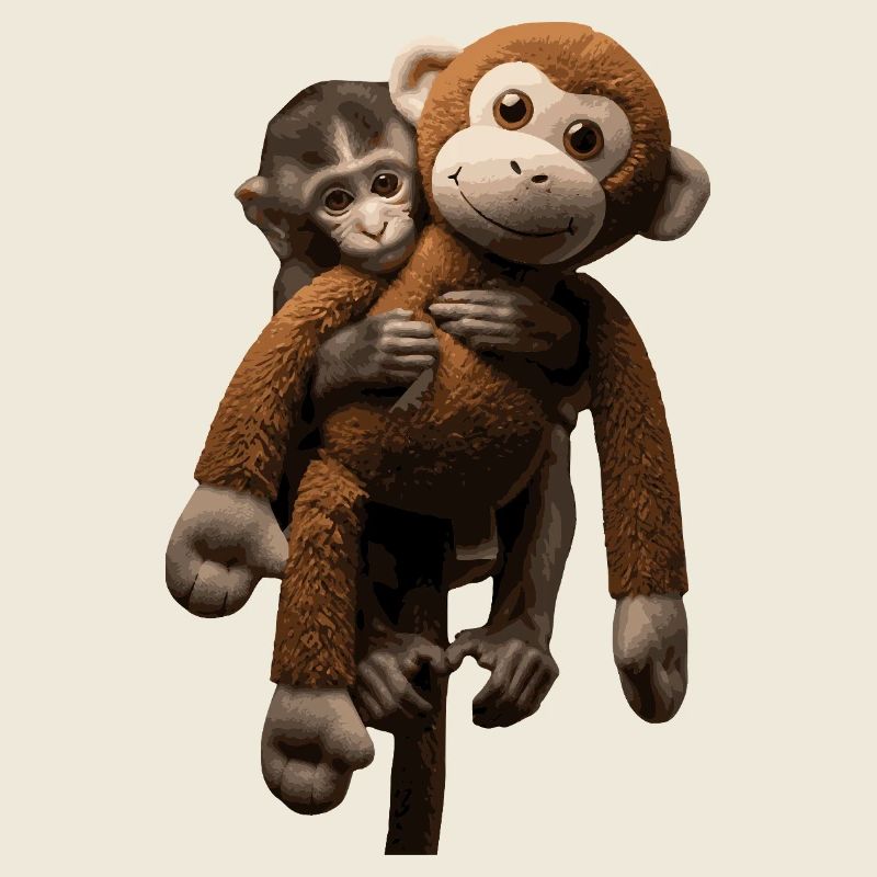 Punch der virale Affe mit Stofftier