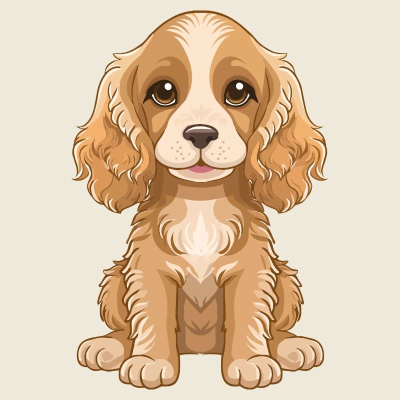 Süßer Cocker Spaniel-Welpe Cartoon