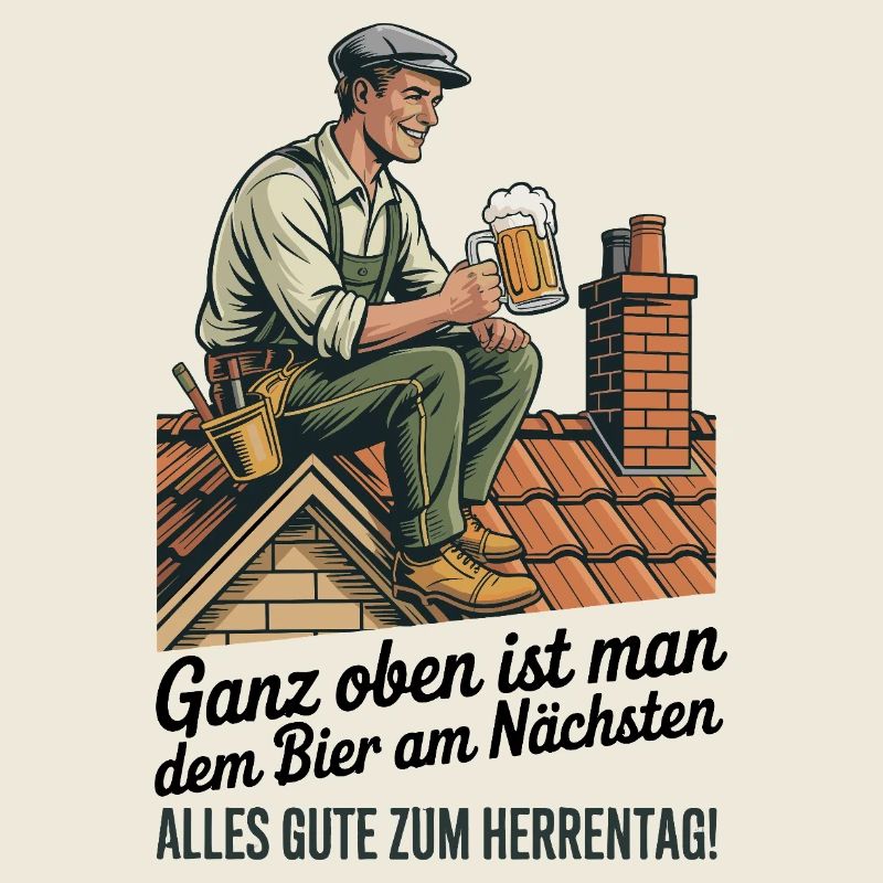 Dachdecker Papa Herrentag Vatertag Bier Geschenk