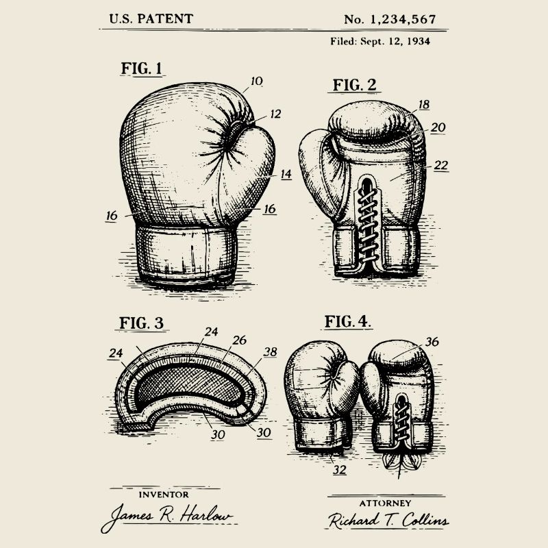 Plan de brevet des gants de boxe