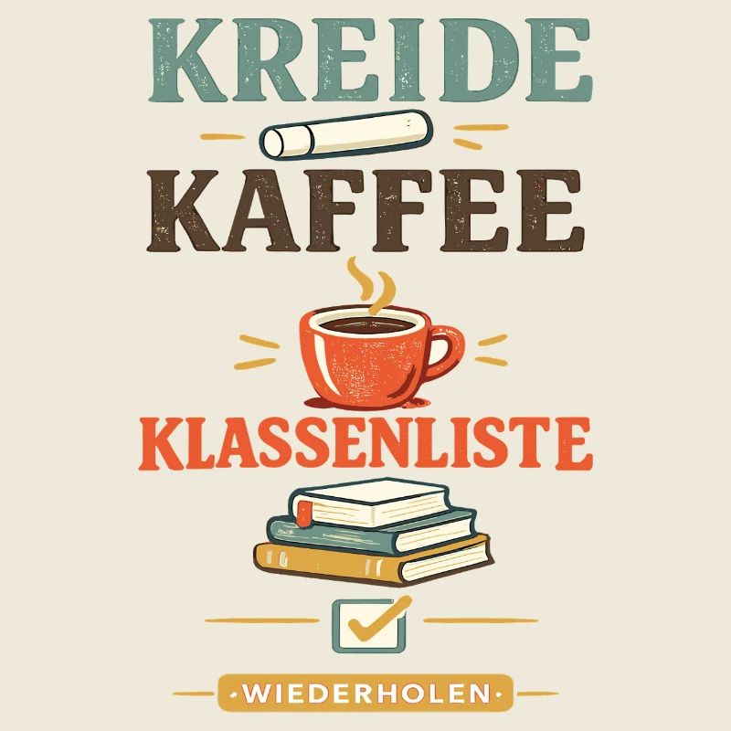 Kreide Kaffee Klassenliste Lehrerspruch Alltag