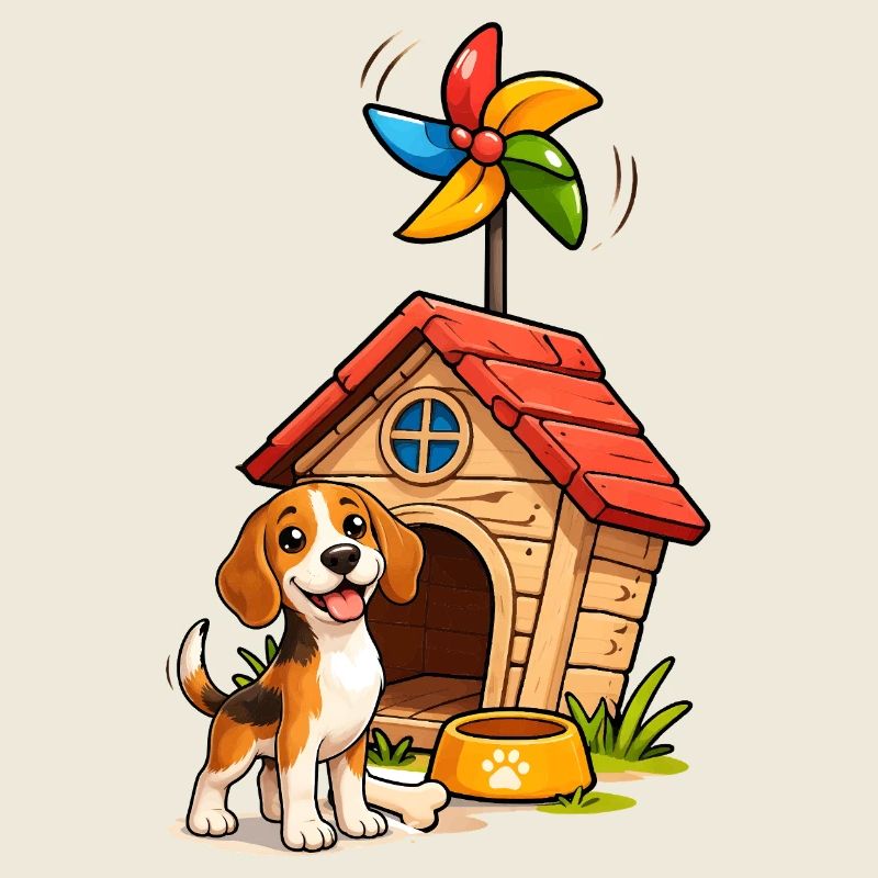 Conception amusante de la maison de chien Beagle