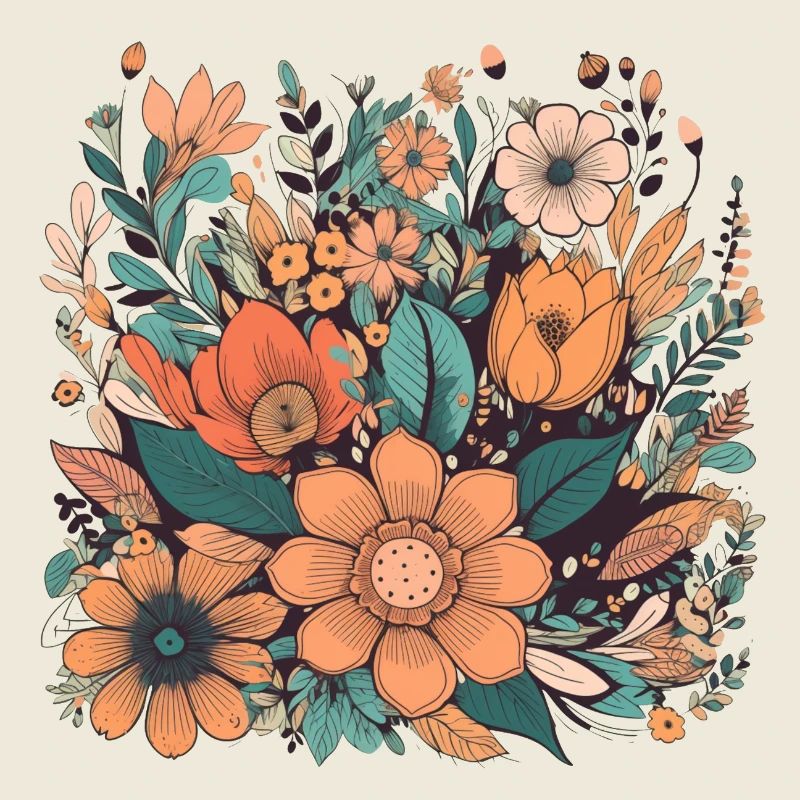 Magnifique bouquet d’herbier de fleurs bohèmes