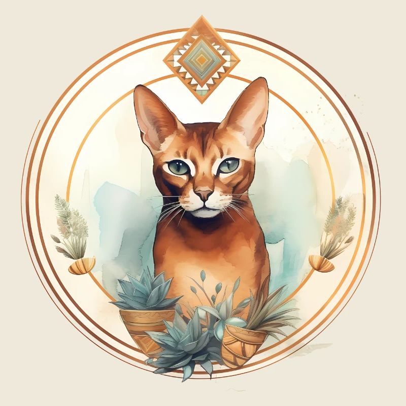 Abessinische Katze Boho Elemente, Katzenliebhaber