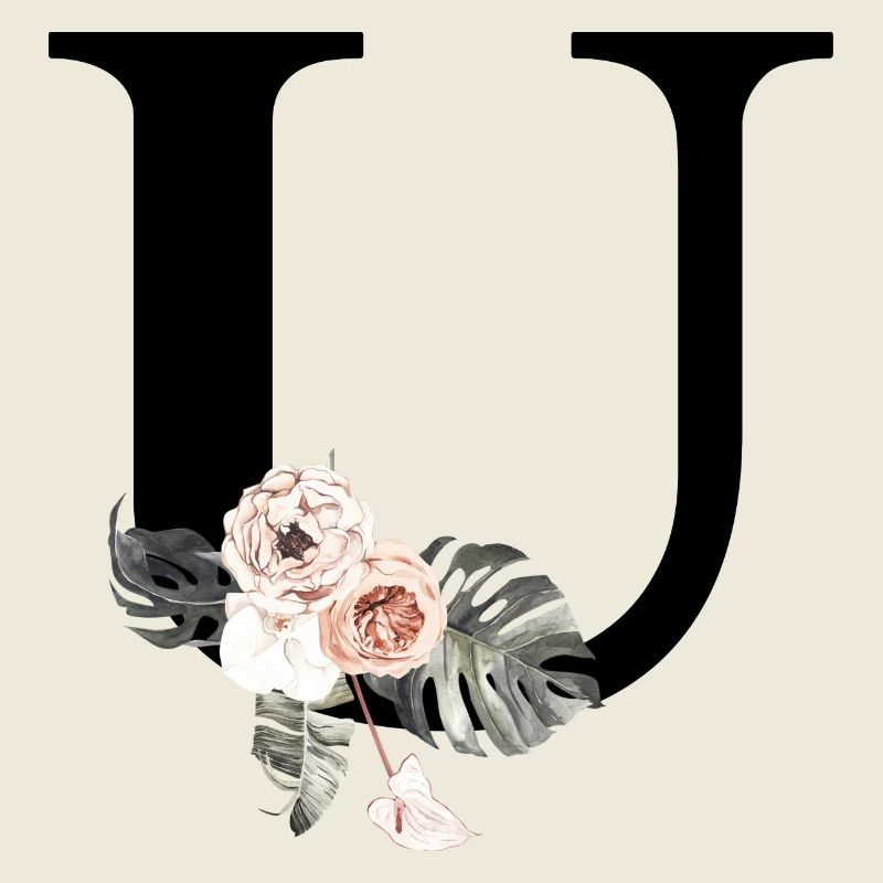 Tropischer floraler U-Buchstabe
