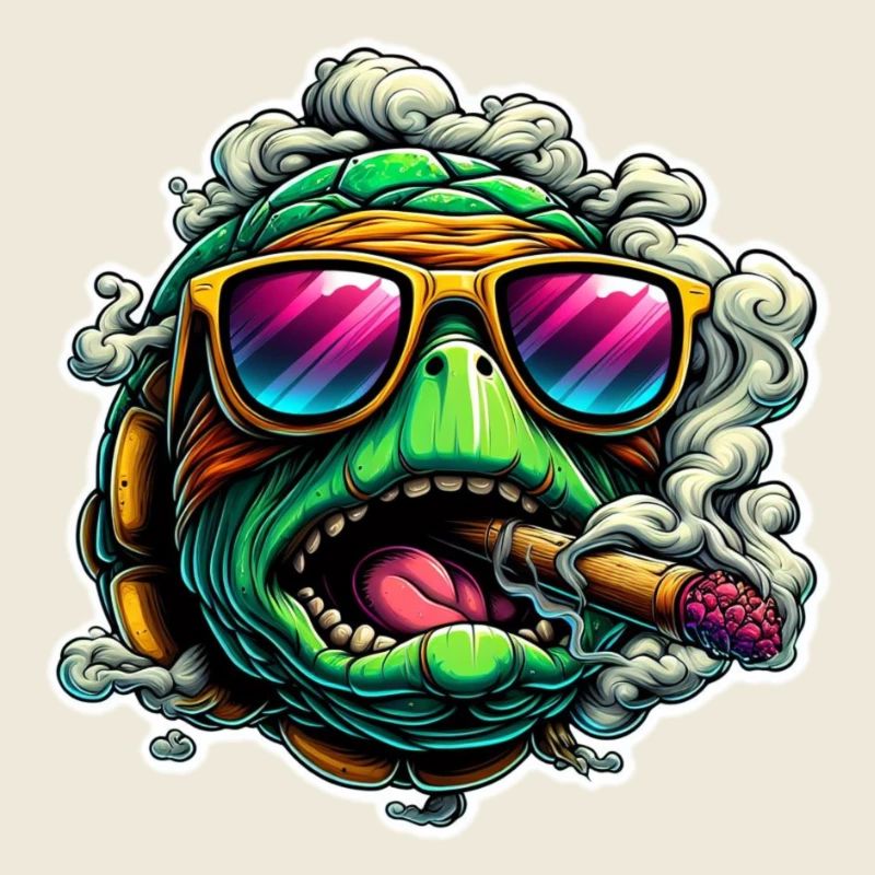 Crazy turtle smoking