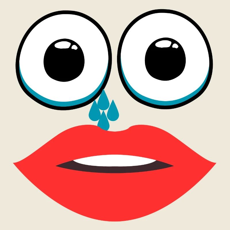 Frau mit weinendem Lippenstift