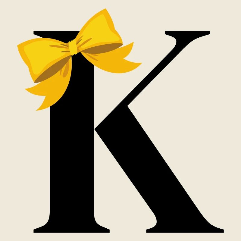 Lettre k nœud jaune