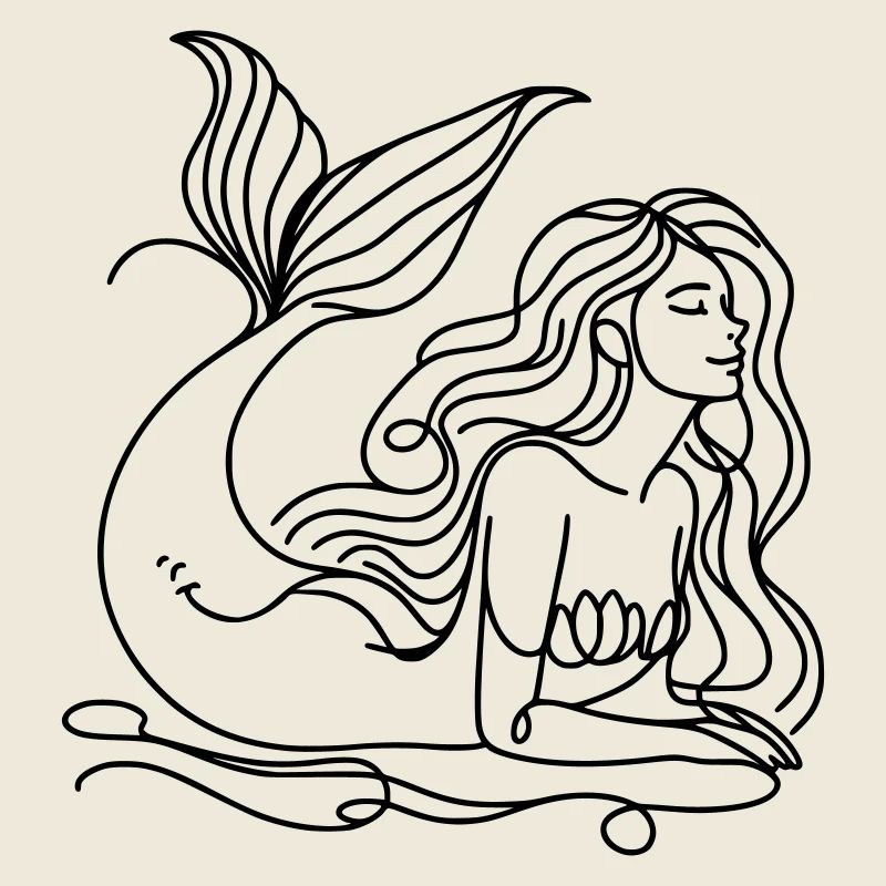 Dessin Sirène Lineart