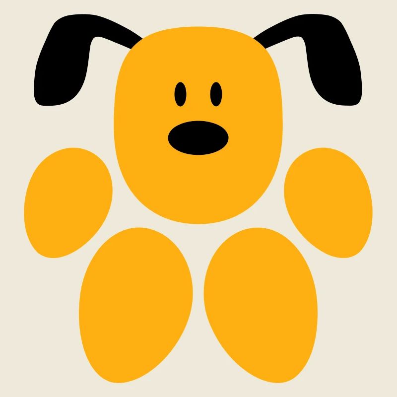 Dog Paw Shape Face Funny Head Cute Cute