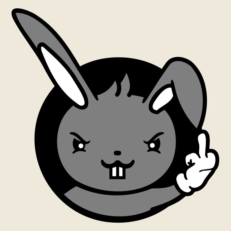 Hase Mittelfinger Zeigen Böse Frech Beleidigend
