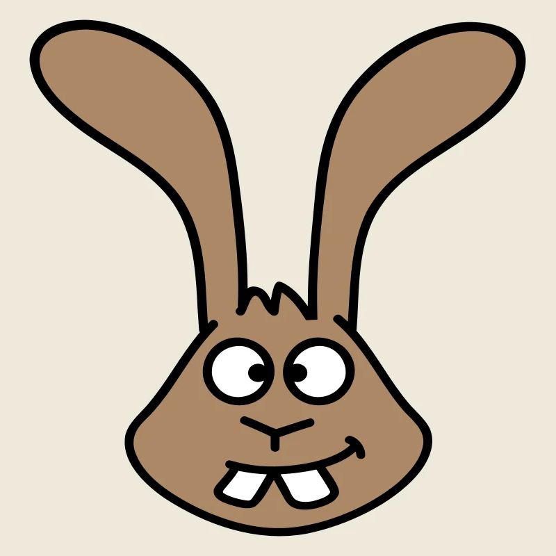 Rabbit looks squints grimace funny silly smile