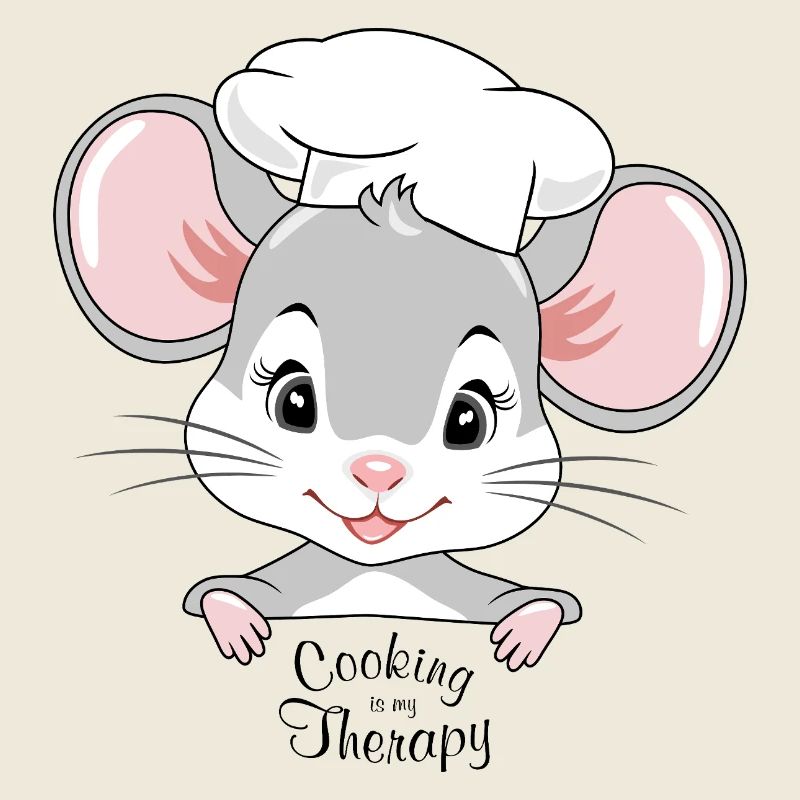 Mignon bébé souris regardant dans le chapeau de cuisine