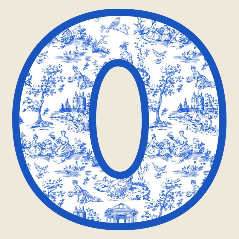 Buchstabe o blaue Chinoiserie