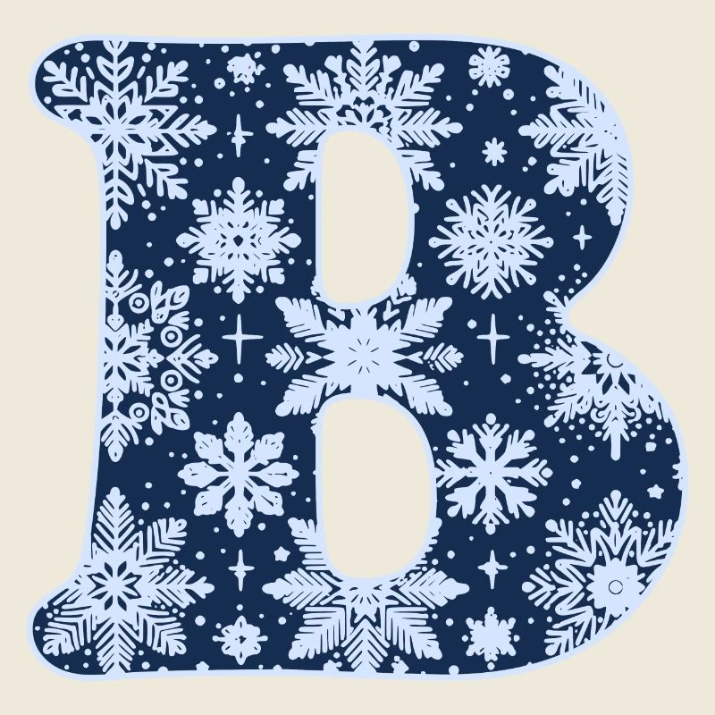Buchstabe B Schneeflocken