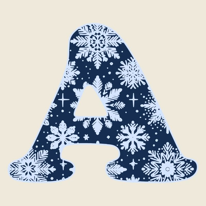 Buchstabe A Schneeflocken
