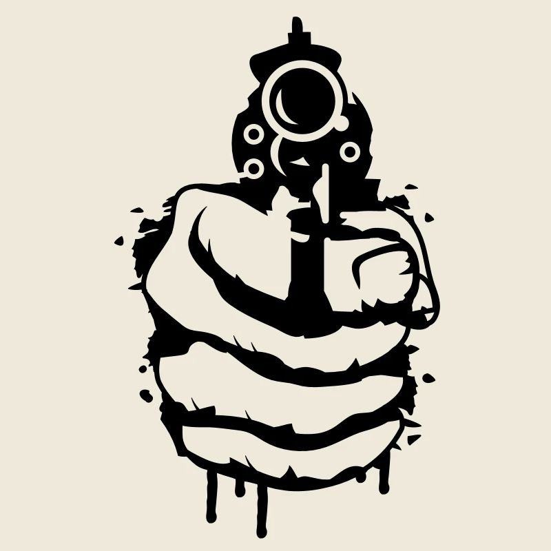 Un revolver dans sa main comme un graffiti