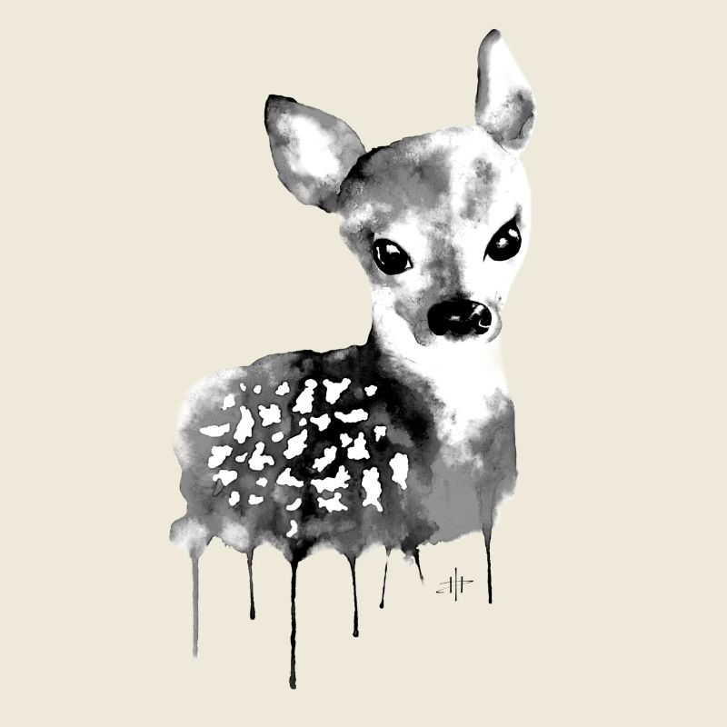 Cerf noir et blanc