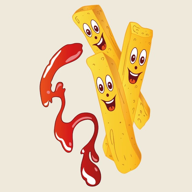 Frites avec des ketchup.